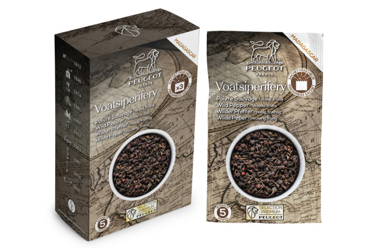 Coffret de 3 sachets fra&icirc;cheur Peugeot Premium poivre sauvage de Madagascar Voatsiperifery - 3x20g