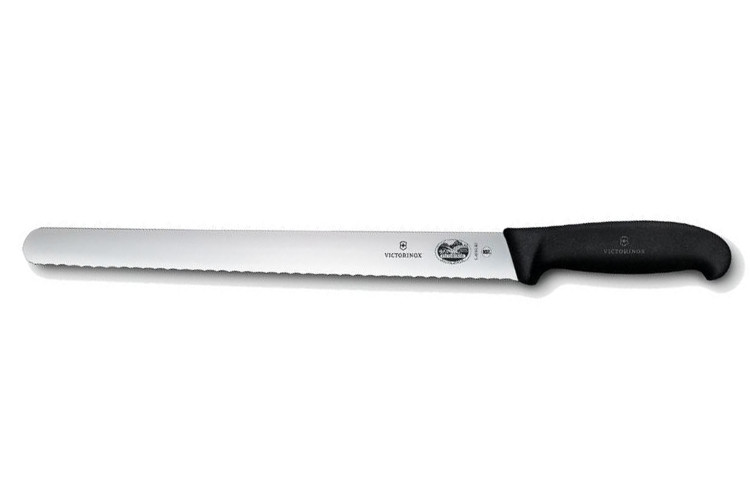 Couteau &agrave; jambon Victorinox - lame dent&eacute;e 30 cm - manche fibrox noir