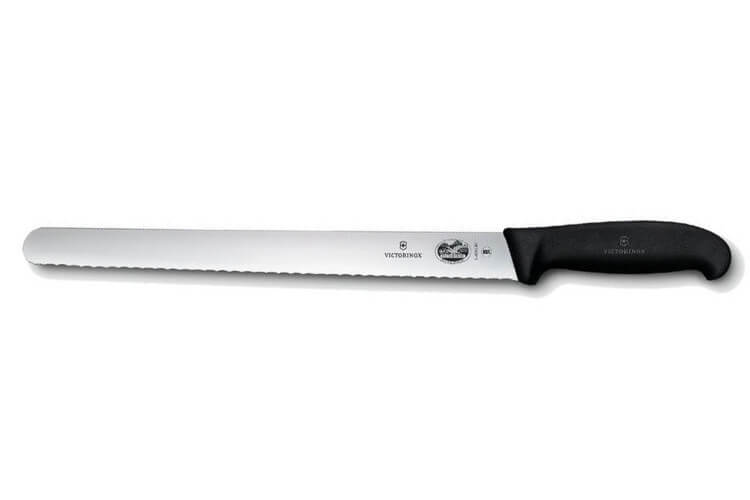 Couteau à jambon Victorinox - lame dentée 30 cm - manche fibrox noir