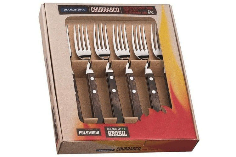 Coffret de 6 fourchettes Tramontina Jumbo coloris marron