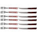 Coffret 6 couteaux à steak lame crantée + 6 fourchettes Tramontina Churrasco manche rouge