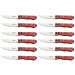 Set de 12 couteaux à steak Tramontina Jumbo lame 13cm manche rouge