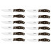 Set de 12 couteaux à steak Tramontina Jumbo lame 13cm manche bois marron