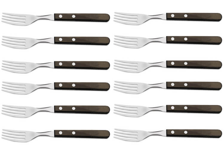 Set de 12 fourchettes Tramontina Gaucho manche marron