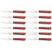 Set de 12 couteaux à steak Tramontina lame crantée 10cm manche rouge