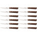 Set de 12 couteaux à steak Tramontina lame crantée 10cm manche marron