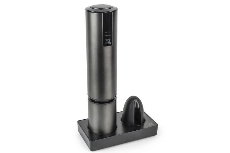 Tire bouchon &eacute;lectrique rechargeable Peugeot Elis Touch Li-ion en inox finition carbone 27cm