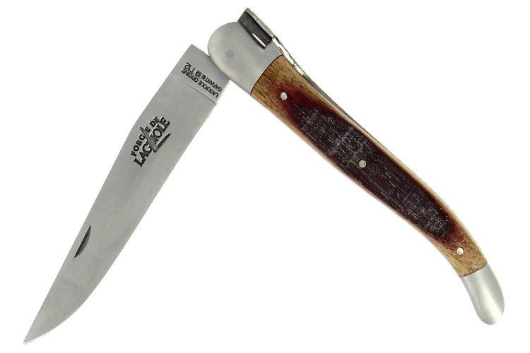 Couteau pliant Forge de Laguiole manche en ch&ecirc;ne de barrique 11cm