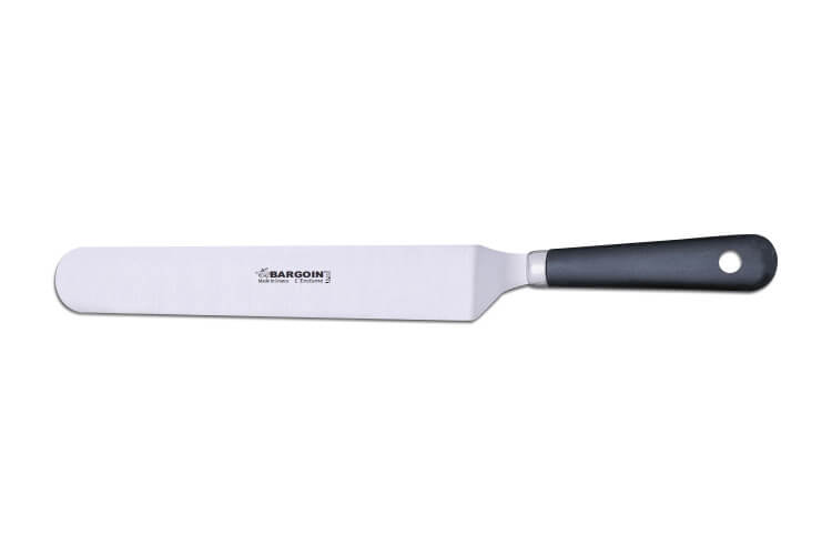 Spatule coudée professionnelle Bargoin 247-24F inox manche en polypropylène 24cm