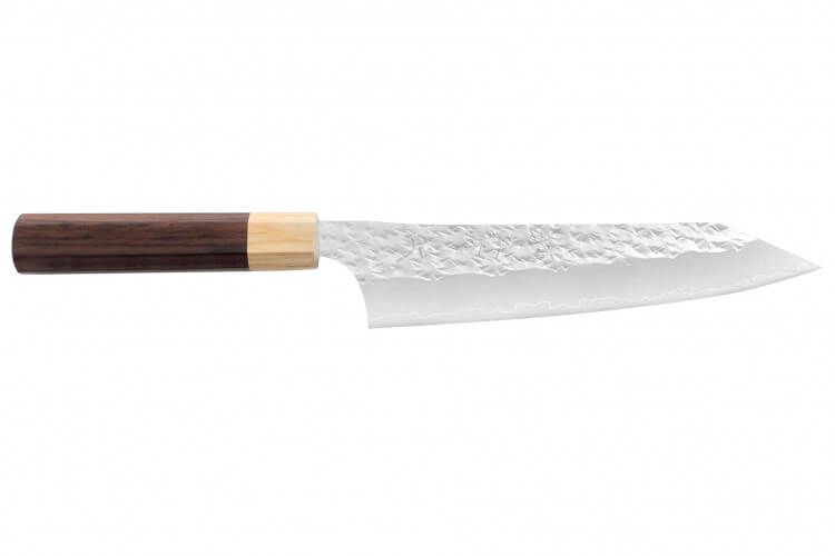 Couteau de chef japonais artisanal martelé Yu Kurosaki senko 21cm acier SG2