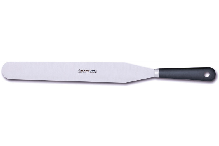 Spatule de p&acirc;tissier professionnelle Bargoin 248-35F inox manche en polypropyl&egrave;ne 35cm 