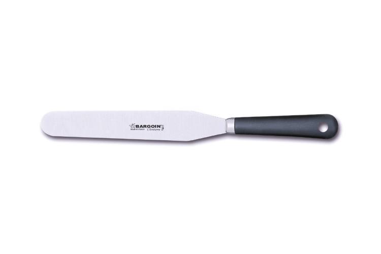 Spatule de p&acirc;tissier professionnelle Bargoin 248-23F inox 23cm manche en polypropyl&egrave;ne