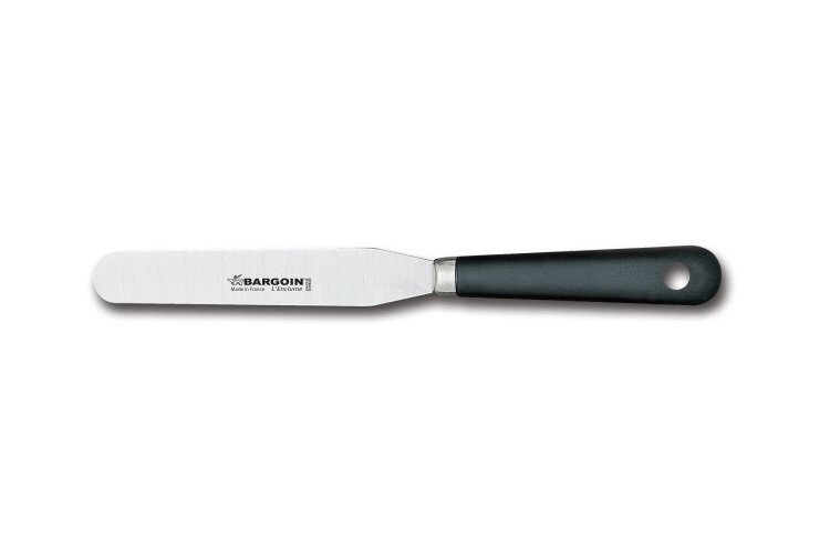 Spatule de p&acirc;tissier professionnelle Bargoin 248-14F inox 14cm manche en polypropyl&egrave;ne