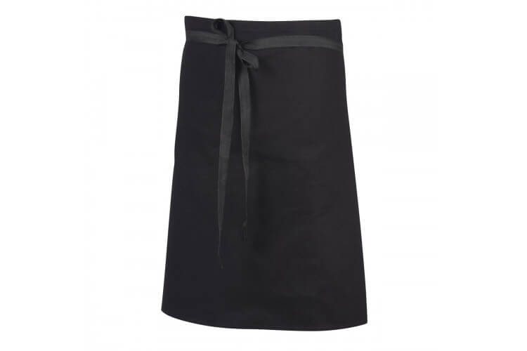 Tablier de cuisine mixte demi-chef Robur Phoenix noir 100% coton