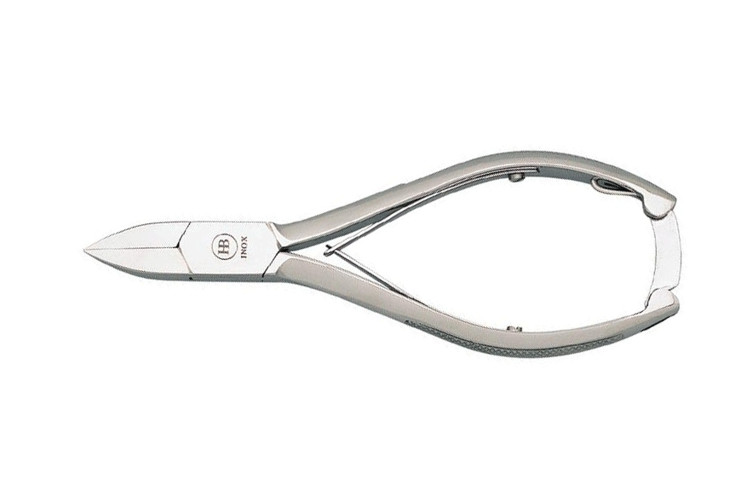 Pince &agrave; ongles HB INOX en acier inox branches quadrill&eacute;es 14cm