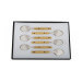 Coffret de 6 cuilleres à café Nontron 87603 manche buis rond pyrogravé 14cm