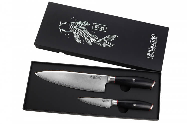 Coffret 2 Couteaux Chef Office Wusaki San Mai Black Pakka