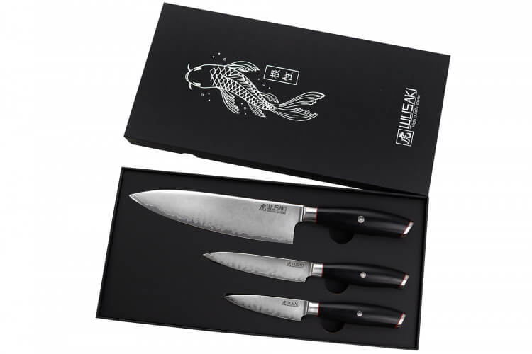 Coffret 3 Couteaux Chef Office Univ. Wusaki San Mai Black Pakka