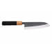 Couteau santoku 16,5cm japonais artisanal Yuzo Black SLD ébène et olivier