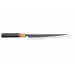 Couteau sujihiki 27cm japonais artisanal Yuzo Black SLD ébène et olivier