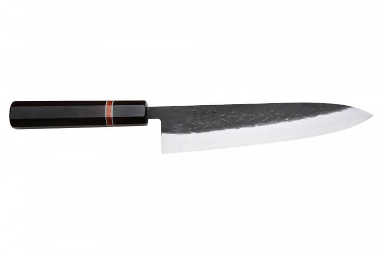 Couteau de chef 21cm japonais artisanal Yuzo Black SLD ébène et cognassier