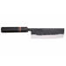Couteau nakiri 16,5cm japonais artisanal Yuzo Black SLD ébène et cognassier