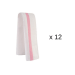 Set de 12 torchons Robur Taoste 70x50cm blanc et rose 100% coton