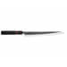 Couteau sujihiki 27cm japonais artisanal Yuzo Black SLD ébène et cognassier