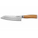 Couteau santoku Wusaki Damas 10Cr alvéolé 18cm manche en olivier