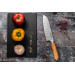Couteau santoku Wusaki Damas 10Cr alvéolé 18cm manche en olivier