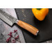 Couteau santoku Wusaki Damas 10Cr alvéolé 18cm manche en olivier