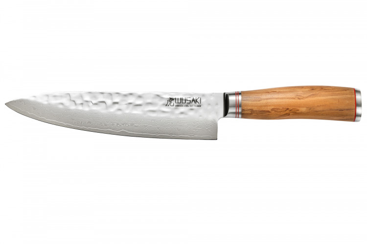 Couteau de chef Wusaki Damas 10Cr 20cm manche en olivier