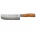 Couteau nakiri Wusaki Damas 10Cr 17cm manche en olivier