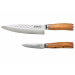 Coffret de 2 couteaux Wusaki Damas 10Cr manches en olivier Chef + Office