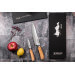 Coffret de 2 couteaux Wusaki Damas 10Cr manches en olivier Chef + Office