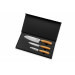 Coffret 3 couteaux Wusaki Damas 10Cr olivier Santoku + Universel + Office