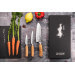 Coffret 3 couteaux Wusaki Damas 10Cr olivier Santoku + Universel + Office