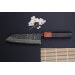 Couteau santoku 16,5cm japonais artisanal Masashi Yamamoto SLD Kuro damas
