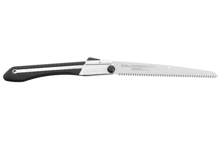 Scie pliante d'élagage Silky Gomboy 121-27 lame droite manche caoutchouc noir 30cm