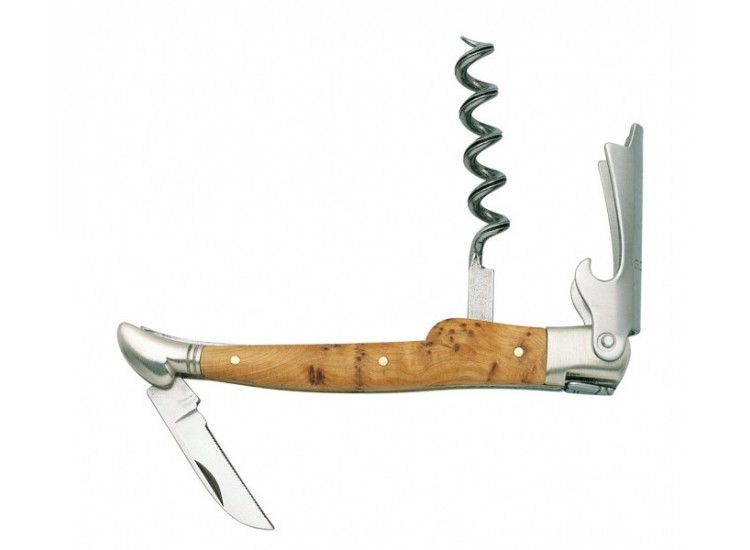 Tire bouchon Laguiole G. David 3 pi&egrave;ces manche 12 cm gen&eacute;vrier inox