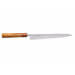 Couteau sujihiki 24cm japonais artisanal Yuzo SLD olivier et cognassier