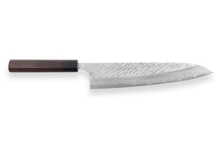 Couteau de chef japonais artisanal Yu Kurosaki Fujin 24cm SG2 Damascus 33 couches