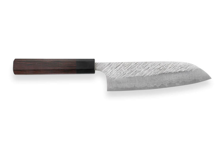 Couteau santoku japonais artisanal Yu Kurosaki Fujin 16,5cm SG2 Damascus 33 couches
