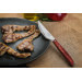 Coffret de 6 couteaux à steak/pizza Arcos lame dentelée 11cm manche en bois de peuplier rouge