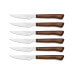 Coffret de 6 couteaux à steak/pizza Arcos lame dentelée 11cm manche en bois de hêtre compressé