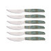 Coffret de 6 couteaux à steak/pizza Arcos lame dentelée 11cm manche bois bleu