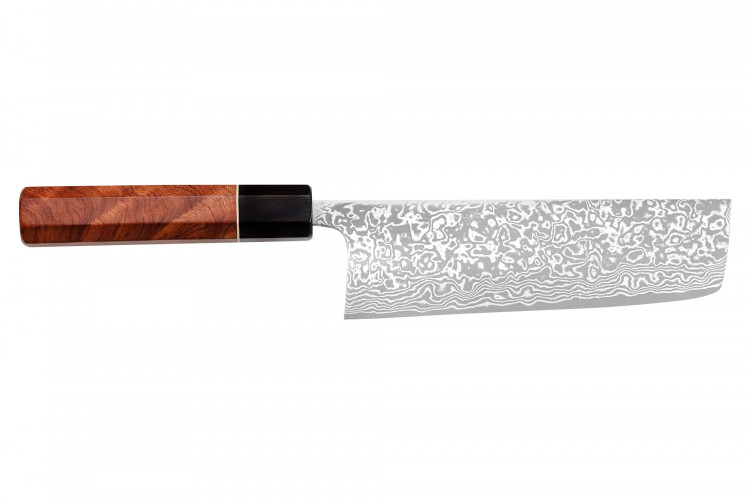 Couteau nakiri 16,5cm japonais artisanal Masashi Yamamoto SLD damas