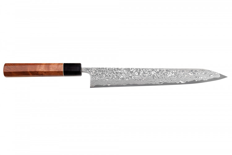 Couteau sujihiki 27cm japonais artisanal Masashi Yamamoto SLD damas