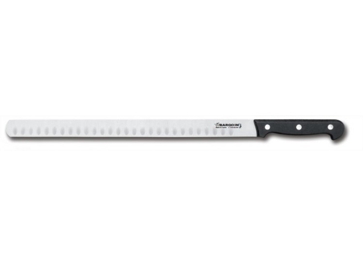 Couteau &agrave; jambon alv&eacute;ol&eacute; 33cm largeur 24mm Classic 4 rivets Bargoin