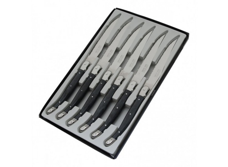 Coffret 6 couteaux de table Laguiole Postiche Gris